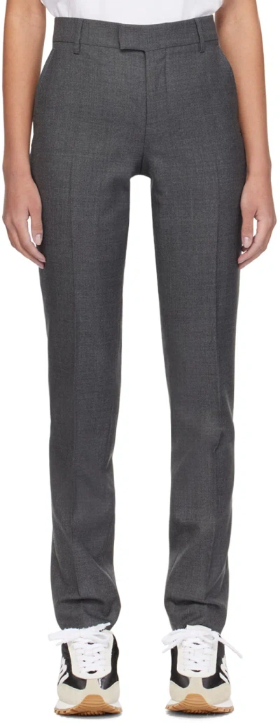 Ami Alexandre Mattiussi Gray Creased Trousers In Heather Grey