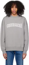Ami Alexandre Mattiussi Ami Paris Lettering Embroidery Crewneck Sweatshirt In Heather Grey
