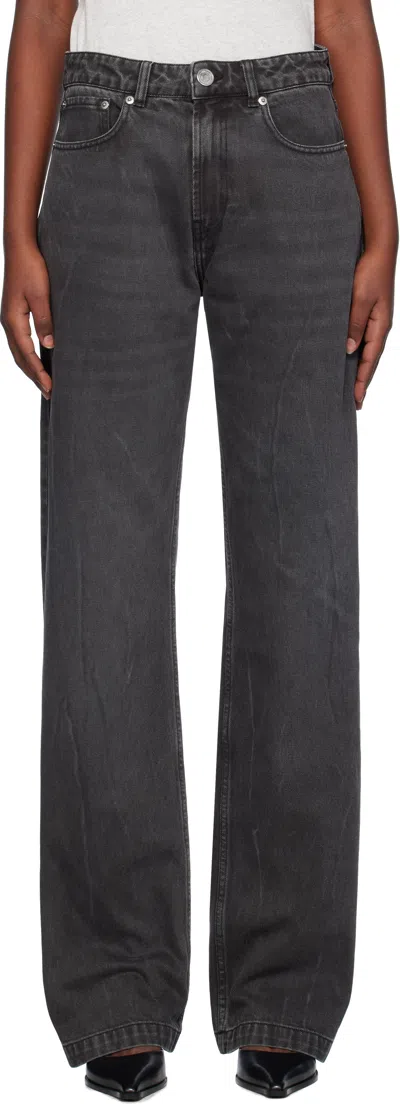 Ami Alexandre Mattiussi Gray Large Fit Jeans In Black/001