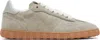 Ami Alexandre Mattiussi Gray Leather Low Top Step Sneakers In Green