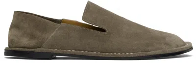 Ami Alexandre Mattiussi Gray Leather Midi Slippers In 0952 Ash
