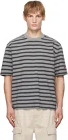 Ami Alexandre Mattiussi Gray Sailor T-shirt In Light/dark Grey/0556