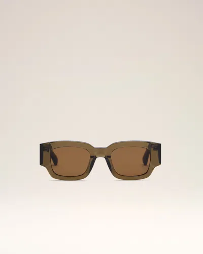 Ami Alexandre Mattiussi Green 75001 Sunglasses Green In Brown
