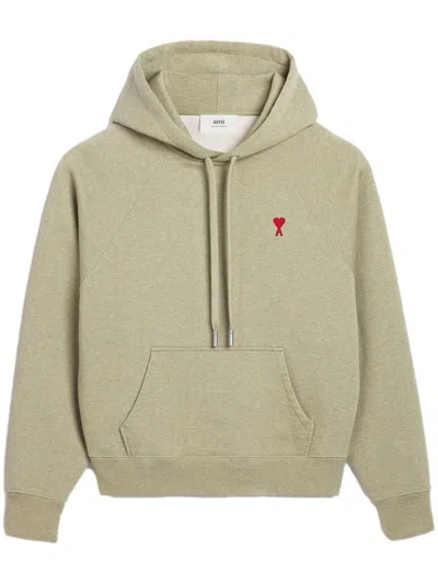 Ami Alexandre Mattiussi Kapuzenjacke Mit Ami De Coeur-stickerei In Sage