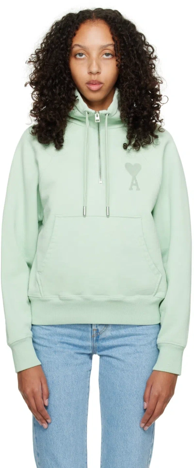 Ami Alexandre Mattiussi Green Ami De Coeur Sweatshirt In 441 Aqua