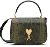 Ami Alexandre Mattiussi Green Leather Top Handle Paris Paris Bag Green In Black Olive