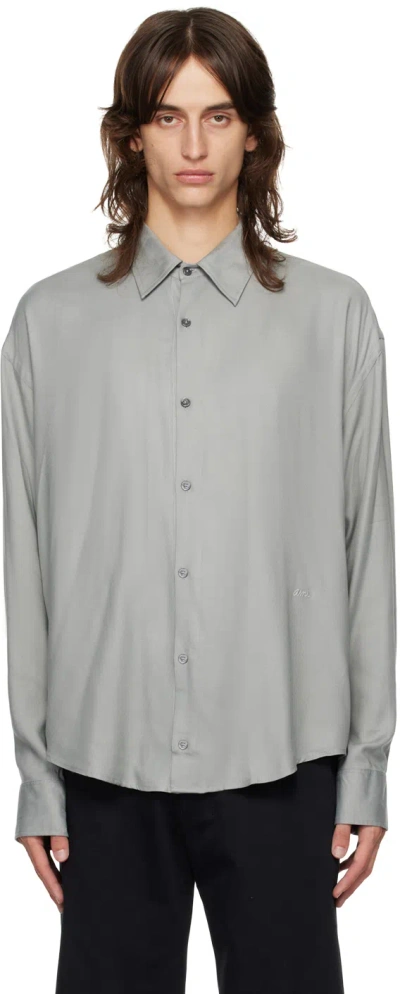 Ami Alexandre Mattiussi Green Boxy Fit Shirt In Clay Blue/4012