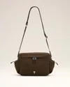 Ami Alexandre Mattiussi Green Canvas Ami De Coeur Messenger Bag Green In Black Olive