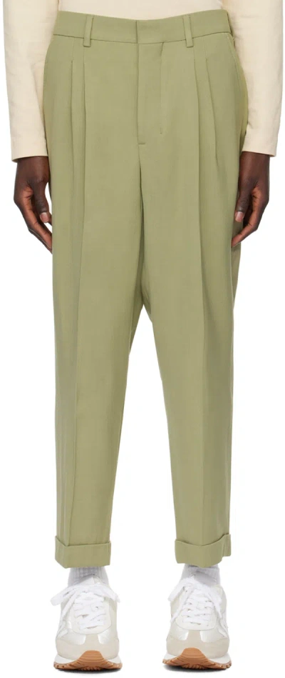 Ami Alexandre Mattiussi Green Carrot-fit Trousers In Olive/351