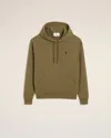 Ami Alexandre Mattiussi Cotton Contrast Ami De Coeur Hoodie In Green