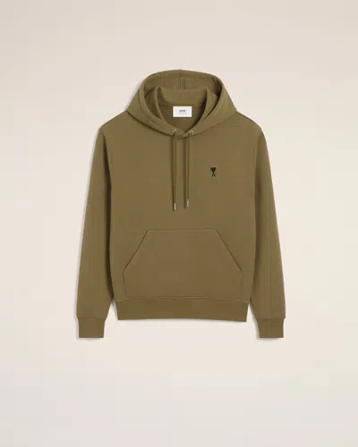 Ami Alexandre Mattiussi Green Cotton Ami De Coeur Hoodie Green