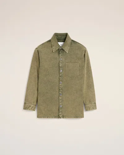 Ami Alexandre Mattiussi Green Cotton Ami De Coeur Overshirt Green In Laurel