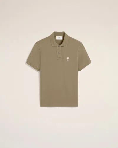 Ami Alexandre Mattiussi Green Cotton Ami De Coeur Polo Shirt Green In Laurel