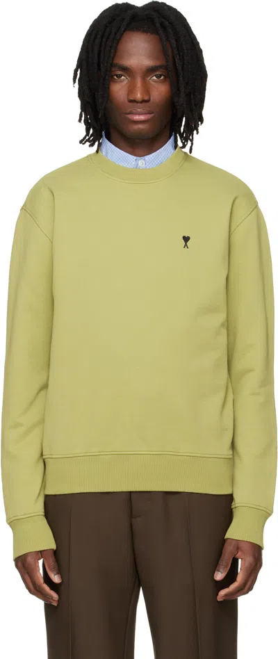 Ami Alexandre Mattiussi Green Cotton Ami De Coeur Sweatshirt