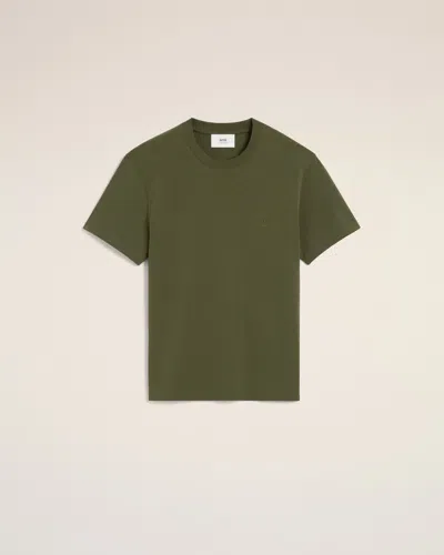Ami Alexandre Mattiussi Green Cotton Ami De Coeur T-shirt Green In Loden