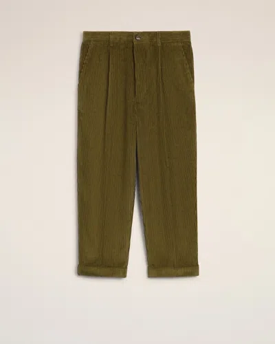 Ami Alexandre Mattiussi Green Cotton Carrot Corduroy Oversized Trousers Green