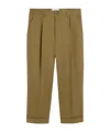 Ami Alexandre Mattiussi Green Cotton Carrot Oversized Trousers Green In Brown