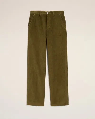 Ami Alexandre Mattiussi Green Cotton Corduroy Large Fit Trousers Green