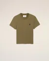 Ami Alexandre Mattiussi Ami Paris Mc Military Green T-shirt Black Logo Bor In Green