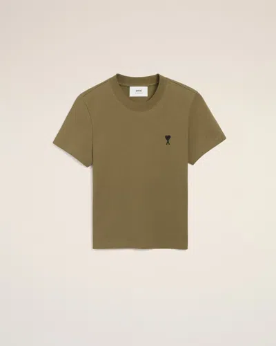 Ami Alexandre Mattiussi Green Cotton Cropped Ami De Coeur T-shirt Green