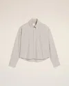 Ami Alexandre Mattiussi Cropped Shirt In Loden/white Cream