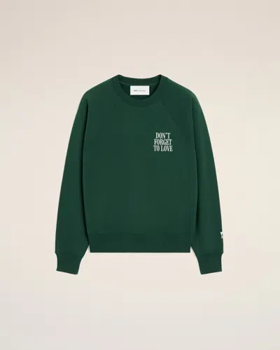 Ami Alexandre Mattiussi Green Cotton "don't Forget To Love" Sweatshirt Green