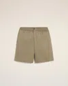 Ami Alexandre Mattiussi Khaki Cotton Elasticated Waist Shorts In Laurel