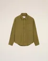 Ami Alexandre Mattiussi Green Cotton Embossed Ami De Coeur Boxy Shirt Green In Green