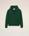 Ami Alexandre Mattiussi Deep Green Pullover Hoodie With Adjustable Drawstring In Green
