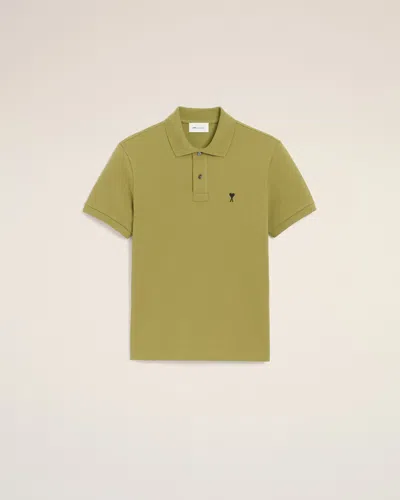 Ami Alexandre Mattiussi Green Cotton Short Sleeves Ami De Coeur Polo Shirt Green