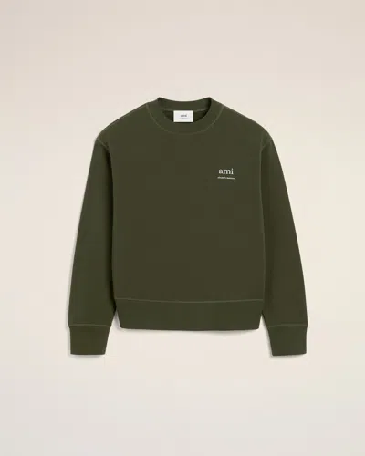 Ami Alexandre Mattiussi Green Cotton Sweatshirt Green In Loden