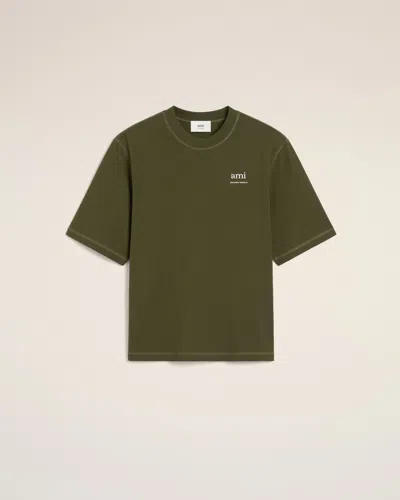 AMI ALEXANDRE MATTIUSSI GREEN COTTON T-SHIRT GREEN