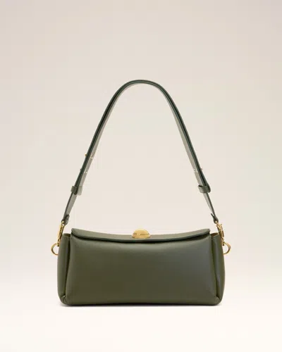 Ami Alexandre Mattiussi Green Cow Leather Carrousel Bag Green In Brown