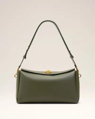 Ami Alexandre Mattiussi Green Cow Leather Carrousel Medium Bag Green