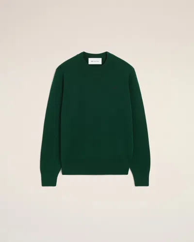 Ami Alexandre Mattiussi Green Crewneck Wool Sweater With Ami De Coeur Green