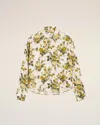 Ami Alexandre Mattiussi Green Flower Printed Boxy Shirt Green In White