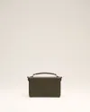 Ami Alexandre Mattiussi Green Leather Ami De Coeur Lunch Box Bag Green In Black Olive