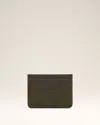 Ami Alexandre Mattiussi Green Leather Midi Card Holder Green In Black Olive