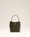 Ami Alexandre Mattiussi Green Leather Mini Paris Paris Bucket Bag Green In Black Olive