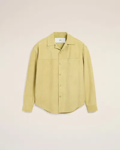Ami Alexandre Mattiussi Green Leather Overshirt Yellow