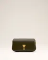 Ami Alexandre Mattiussi Rectangular Shape Shoulder Bag With Gold-tone Hardware In Black Olive