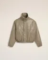 Ami Alexandre Mattiussi Green Leather Zipped Jacket Green In Laurel