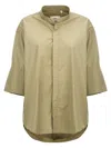 Ami Alexandre Mattiussi Ami Button-up Curved Hem Shirt In Green