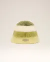 Ami Alexandre Mattiussi Green Mohair Striped Ami Bucket Hat Beige In Green
