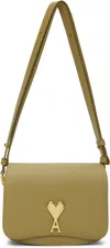 Ami Alexandre Mattiussi Ami Paris Ami De Coeur Logo Plaque Shoulder Bag In Havana/vibrated Bras