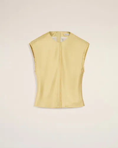 Ami Alexandre Mattiussi Green Sleeveless Raw Edge Details Top Yellow