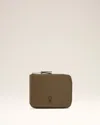 Ami Alexandre Mattiussi Green Smooth Leather Ami De Coeur Compact Wallet Green In Brown