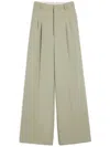Ami Alexandre Mattiussi Ami Wide Leg Pleated Pants In Green