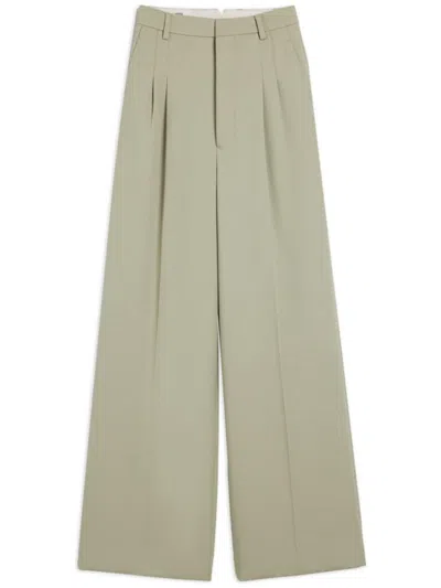 AMI ALEXANDRE MATTIUSSI GREEN WIDE LEG PANT