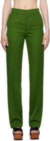 Ami Alexandre Mattiussi Wide-leg Virgin Wool Pants In 311 Vert Sapin